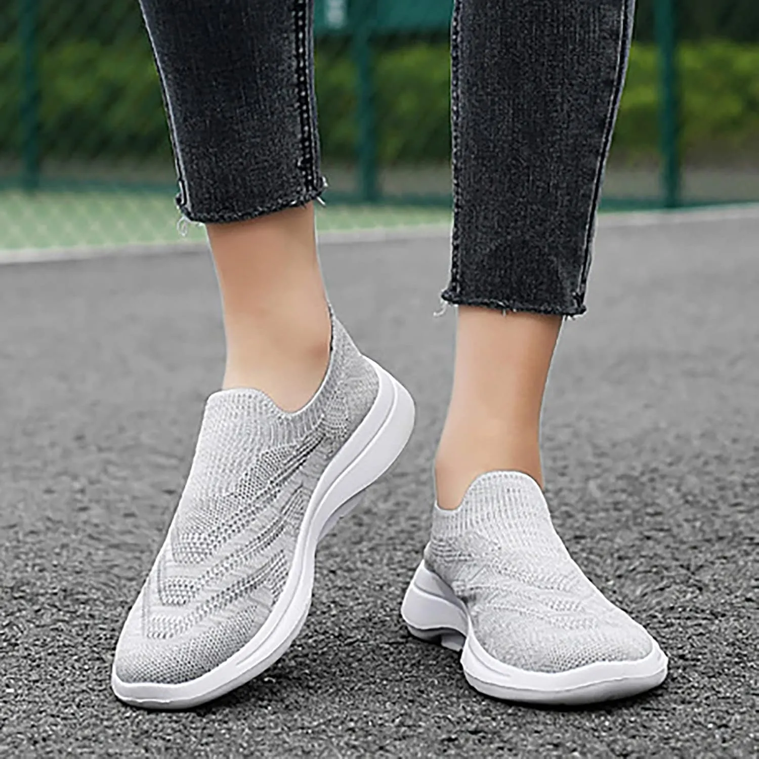 Running Shoes for Women Wide Fit Women's Black Slip On Dress Shoes Workout Shoes for Women Black Plantar Fasciitis Shoes Women Non Slip Slip On Walking Shoes Women Size 12