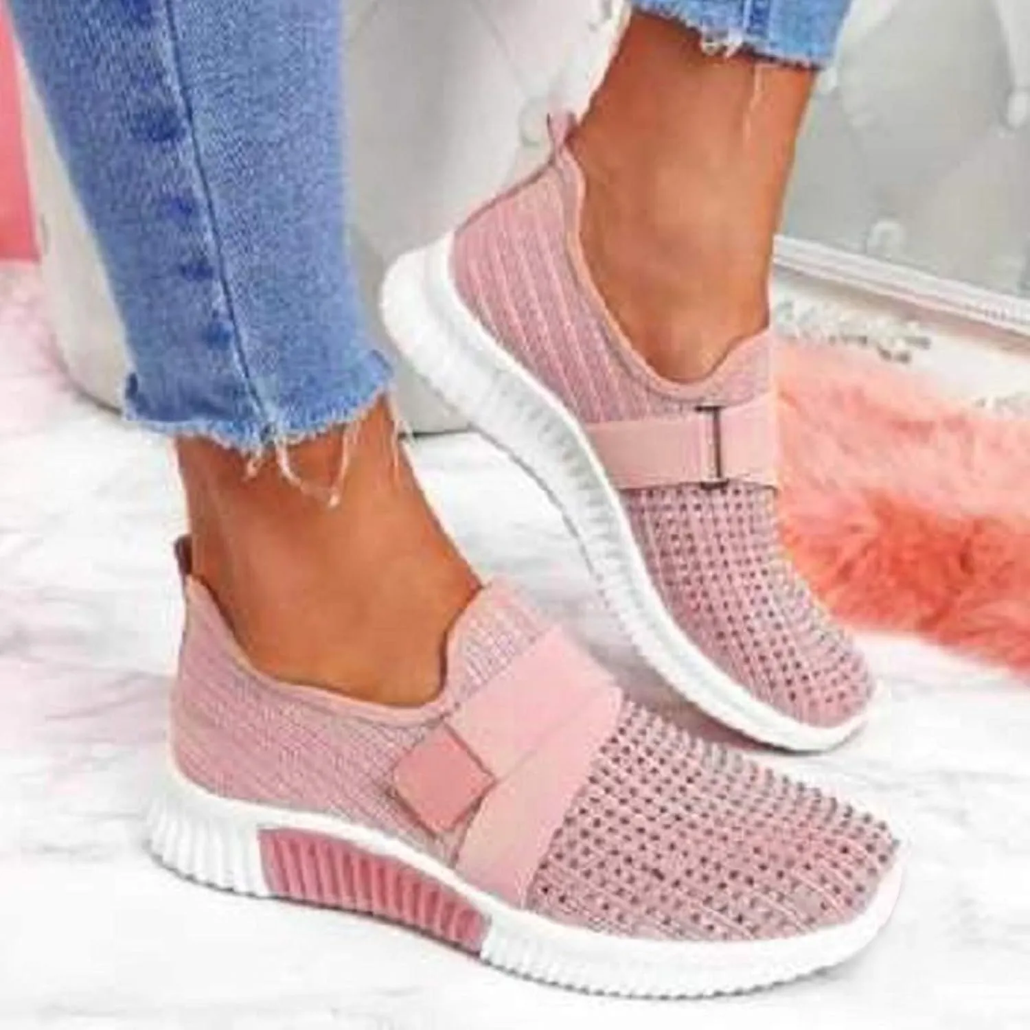 SBGMoSJ Black Platform Sneakers for Women Women's Athletic Shoes Wide Width Womens Shoes Casual Fall Loafers Womens Fashion Sneakers Lightweight Walking Casual Slip Ons Athletic Shoes Women Running