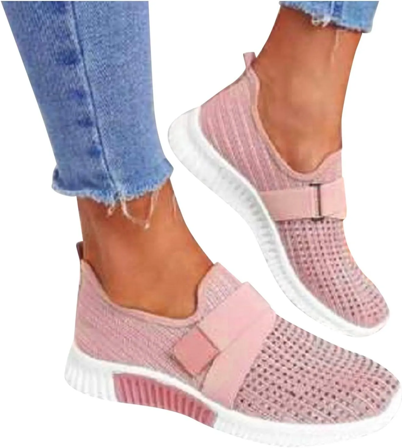 SBGMoSJ Black Platform Sneakers for Women Women's Athletic Shoes Wide Width Womens Shoes Casual Fall Loafers Womens Fashion Sneakers Lightweight Walking Casual Slip Ons Athletic Shoes Women Running