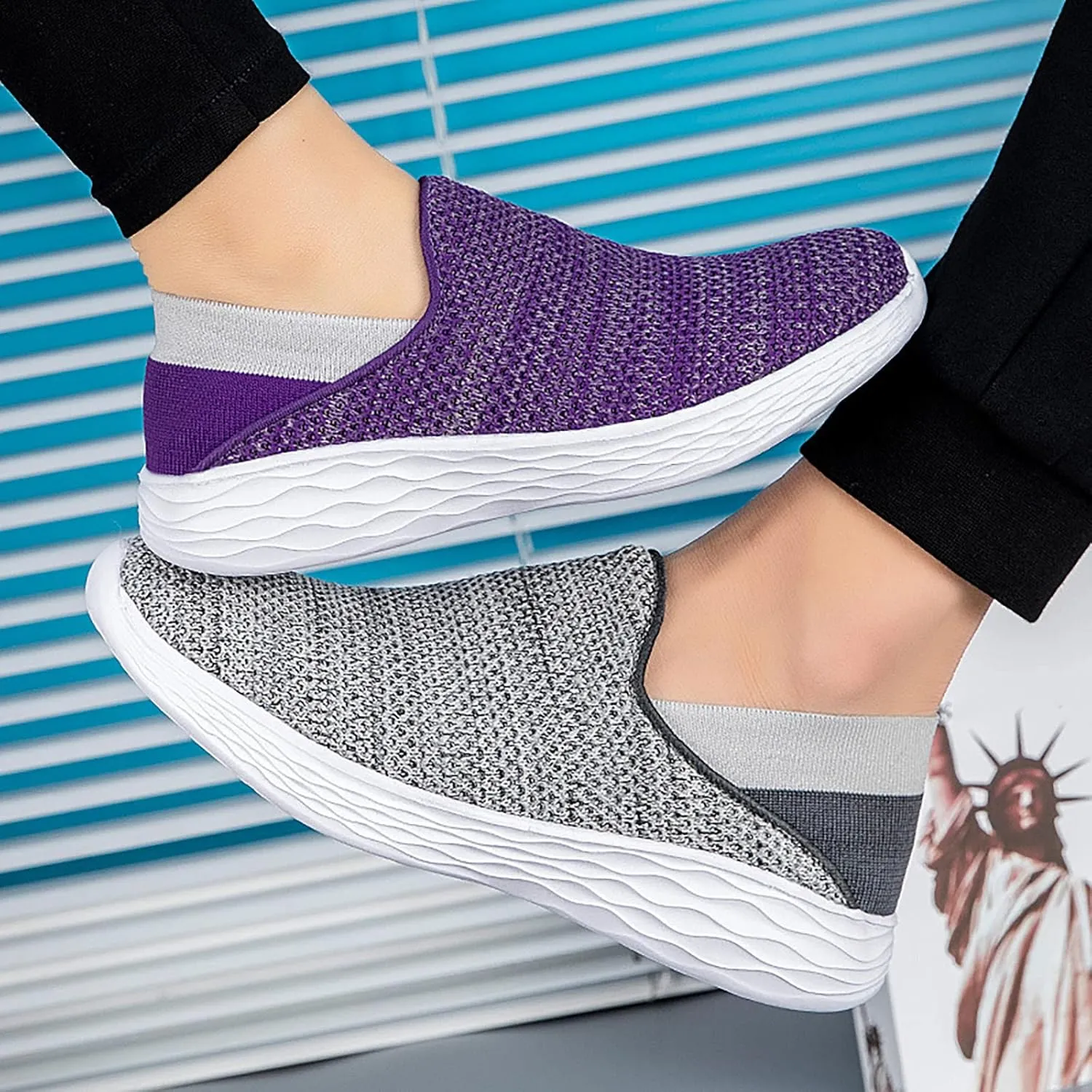 SBGMoSJ Bowling Shoes Women 10 Wide Womens Trail Running Shoes Size 8 Wide Womens Running Sneakers 7.5 Wide Business Casual Sneakers for Women 2023 Trendy Women Slip On Sneakers Wide Width