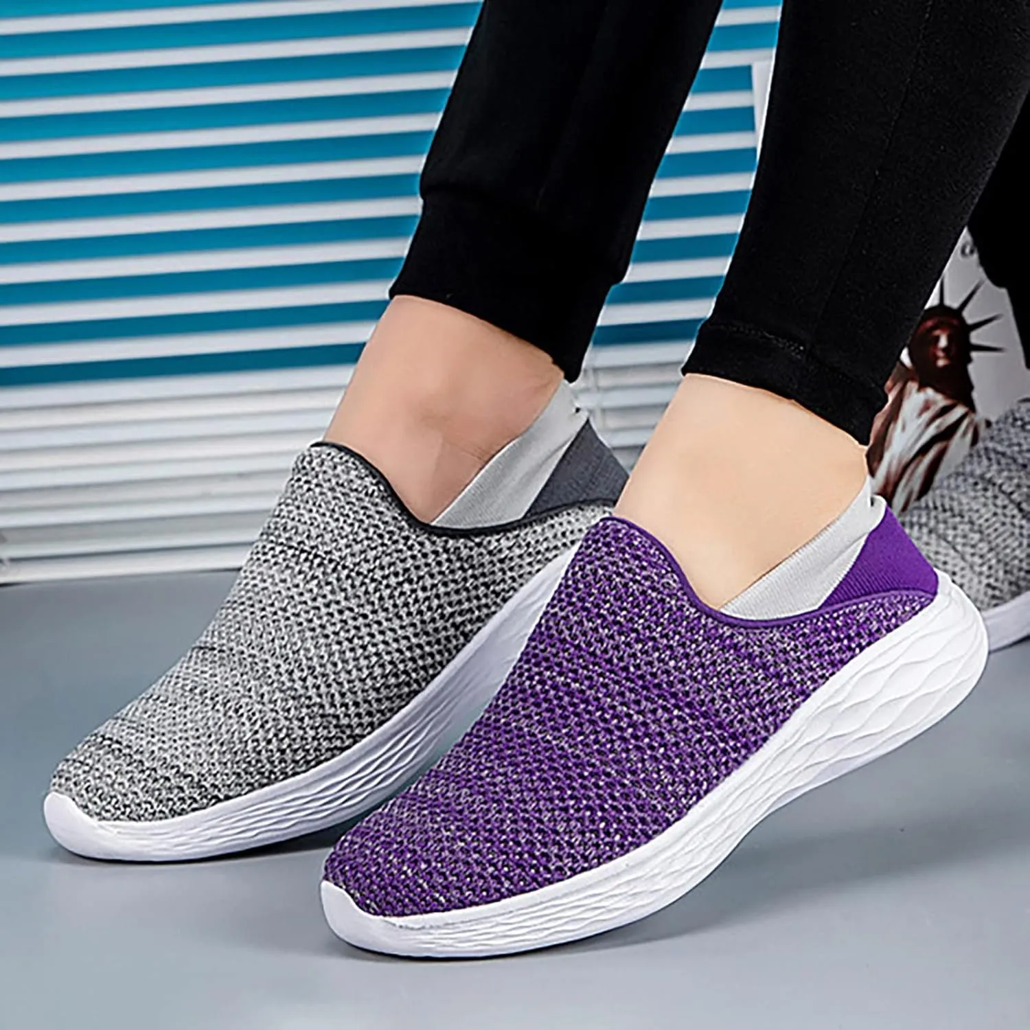 SBGMoSJ Bowling Shoes Women 10 Wide Womens Trail Running Shoes Size 8 Wide Womens Running Sneakers 7.5 Wide Business Casual Sneakers for Women 2023 Trendy Women Slip On Sneakers Wide Width