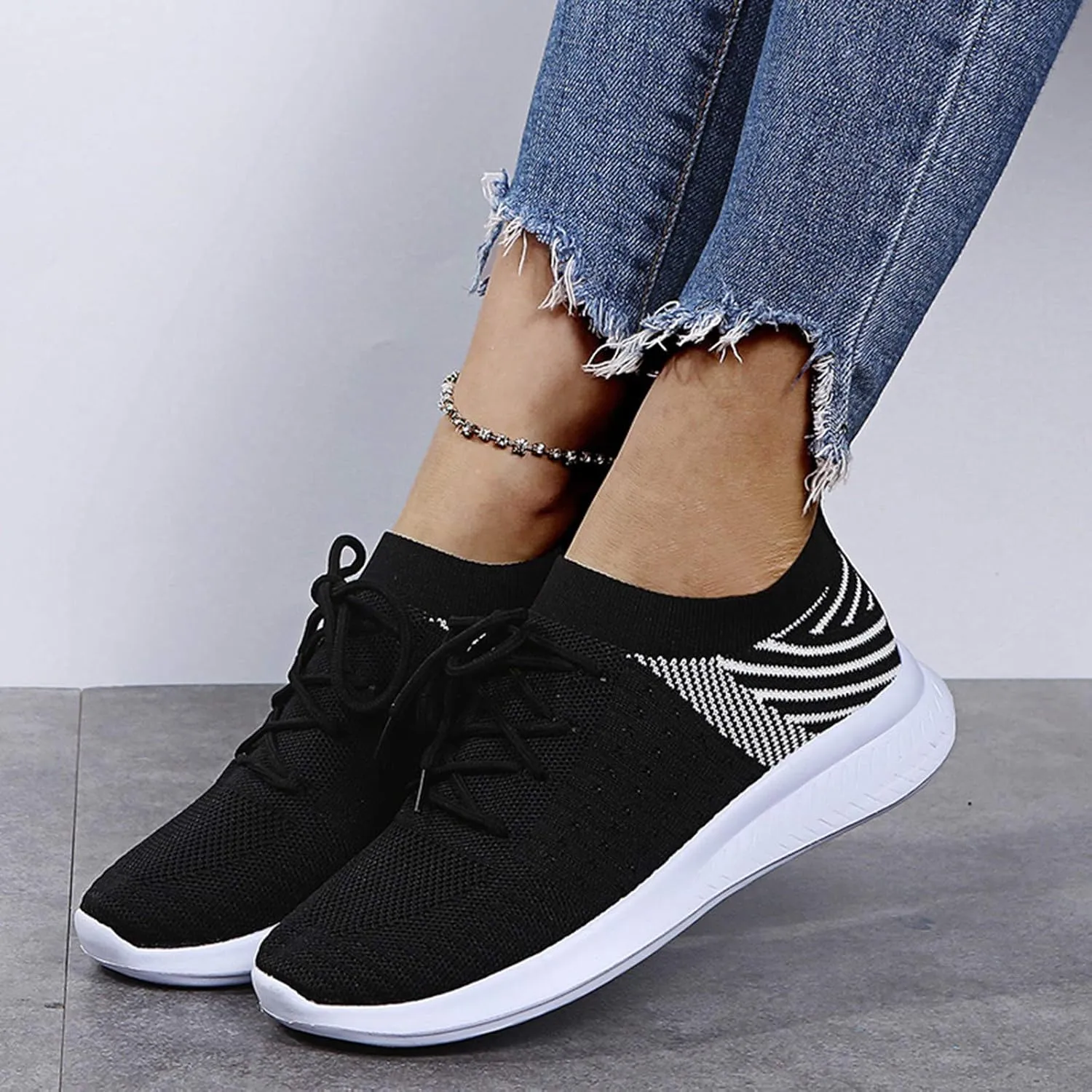 SBGMoSJ Platform Sneakers for Women 6 Wide Zapatos Negros para Mujer Womens Size 11.5 Wide Casual Shoes White High Top Platform Sneakers for Women Slip On Sneakers Woman