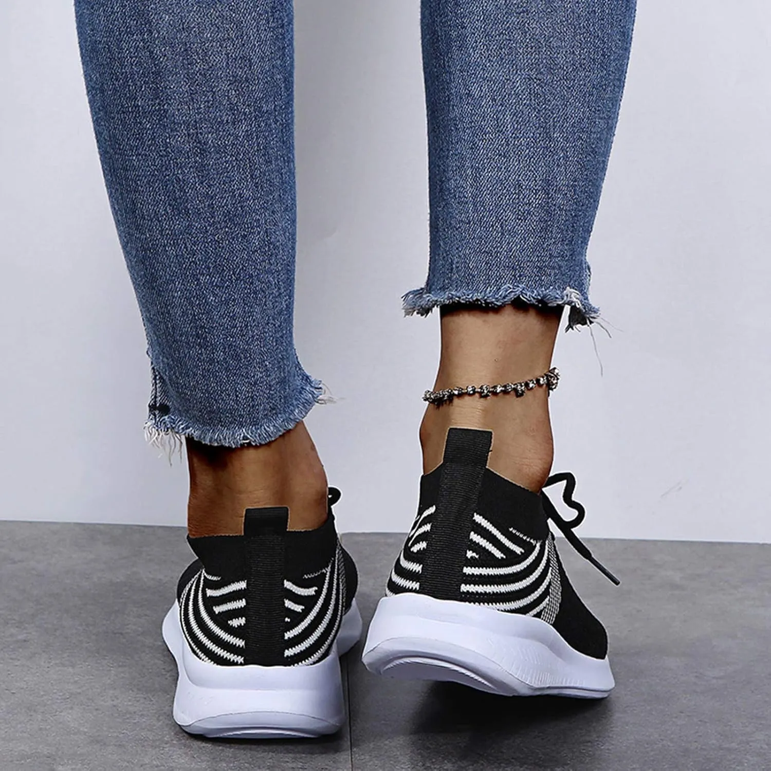 SBGMoSJ Platform Sneakers for Women 6 Wide Zapatos Negros para Mujer Womens Size 11.5 Wide Casual Shoes White High Top Platform Sneakers for Women Slip On Sneakers Woman