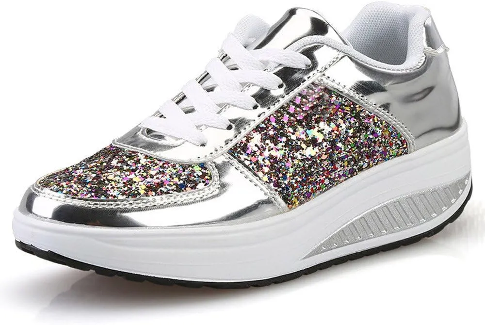 SBGMoSJ Womens Casual Slip On Sneakers Wide Width Womens Black Slip On Tennis Shoes Size 12 Casual Shoes for Women 2023 Wedge Womens Tennis Shoes 7.5 Wide Zapatos Antiderrapantes Para Mujeres