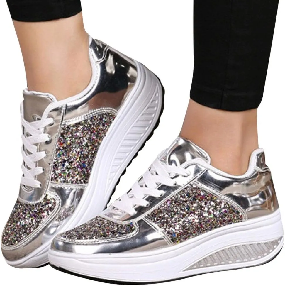 SBGMoSJ Womens Casual Slip On Sneakers Wide Width Womens Black Slip On Tennis Shoes Size 12 Casual Shoes for Women 2023 Wedge Womens Tennis Shoes 7.5 Wide Zapatos Antiderrapantes Para Mujeres