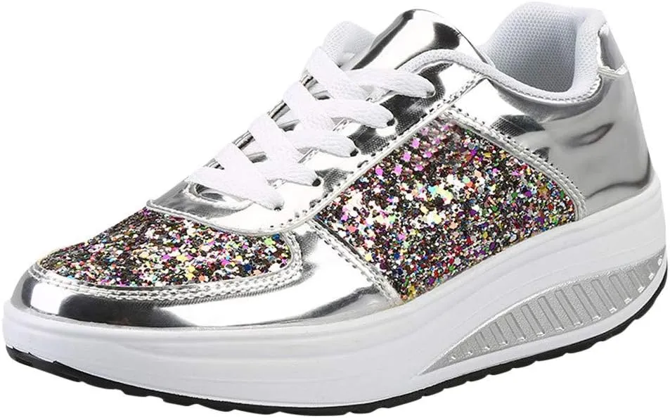 SBGMoSJ Womens Casual Slip On Sneakers Wide Width Womens Black Slip On Tennis Shoes Size 12 Casual Shoes for Women 2023 Wedge Womens Tennis Shoes 7.5 Wide Zapatos Antiderrapantes Para Mujeres