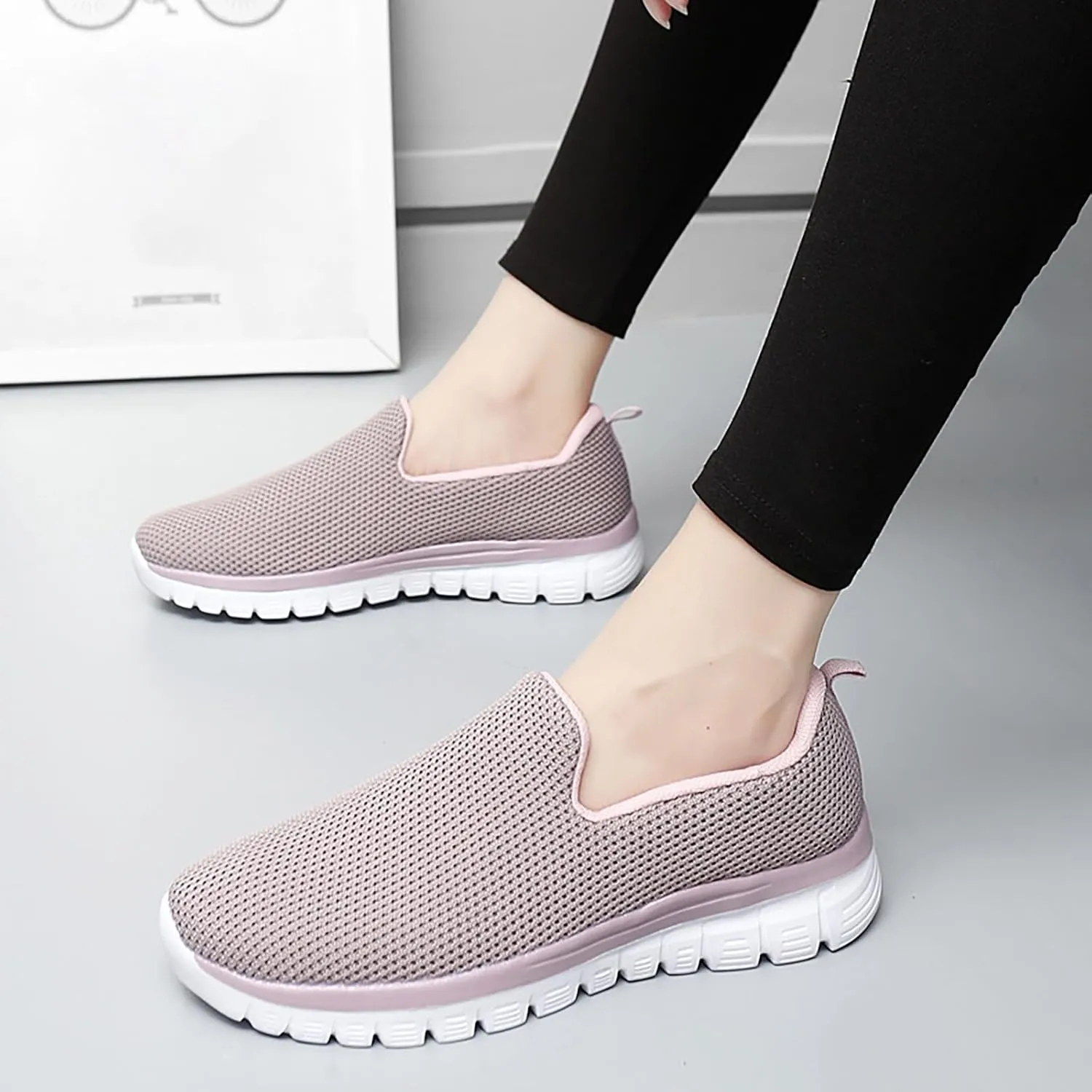 SBGMoSJ Womens Casual Sneakers Trending Comfy Shoes for Women Standing All Day Black Shoes for Women Black Tennis Shoes Womens Tennis Shoes for Women Size 8 Wide