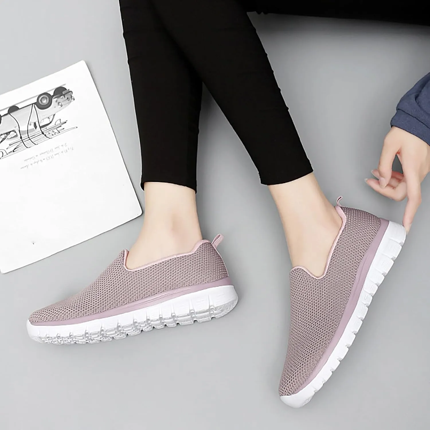 SBGMoSJ Womens Casual Sneakers Trending Comfy Shoes for Women Standing All Day Black Shoes for Women Black Tennis Shoes Womens Tennis Shoes for Women Size 8 Wide