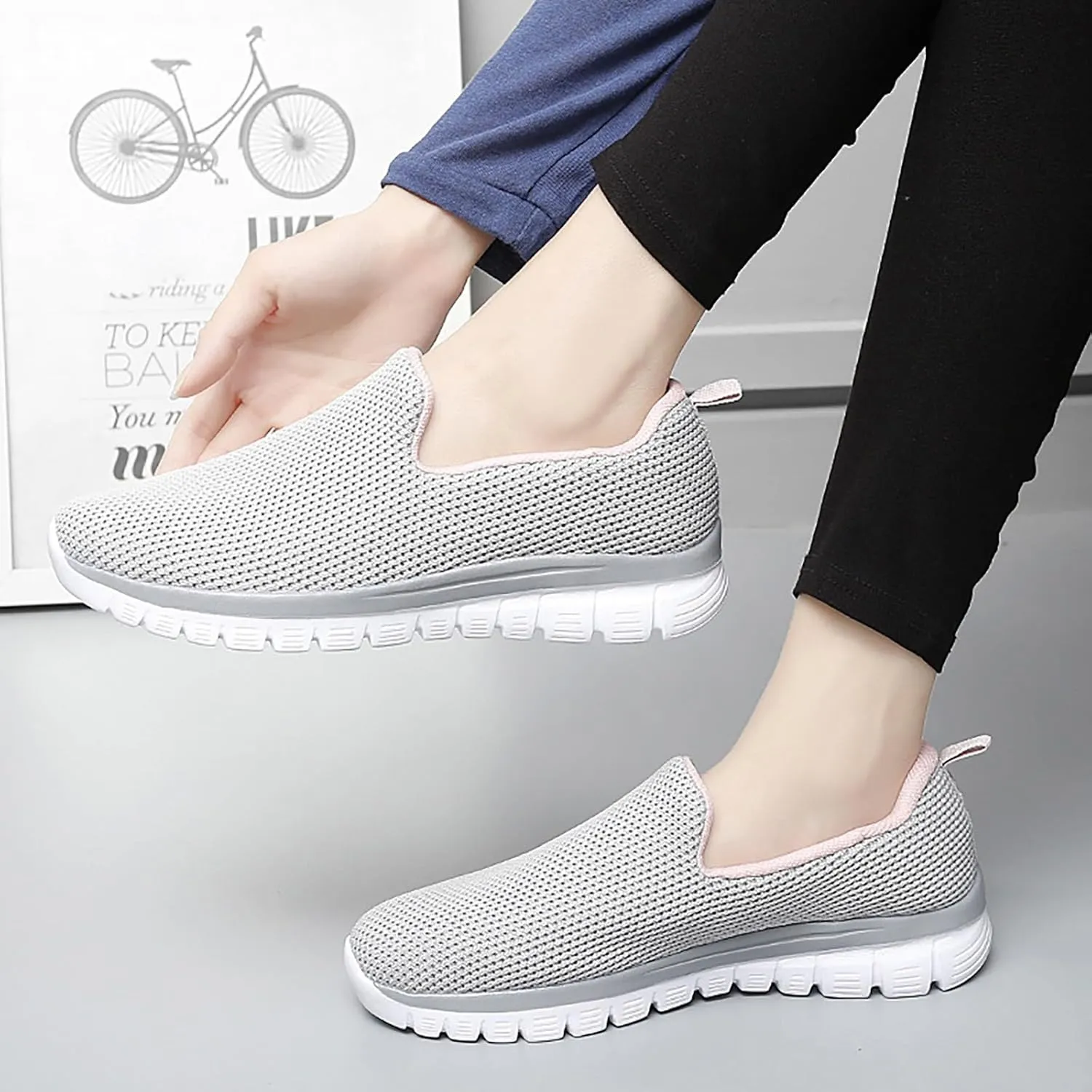 SBGMoSJ Womens Casual Sneakers Trending Comfy Shoes for Women Standing All Day Black Shoes for Women Black Tennis Shoes Womens Tennis Shoes for Women Size 8 Wide