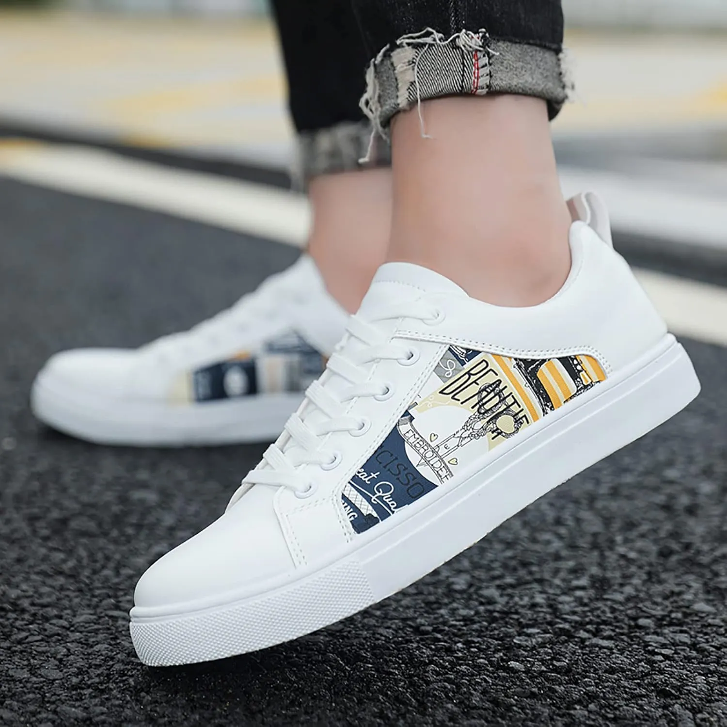 SBGMoSJ Womens High Top Wedge Sneakers All Womens Black Non Slip Size 9 Wide Work Shoes Slip On Tennis Shoes Women Wide Width High Top Sneakers for Women Zapatillas Blancas para Mujer Elegantes