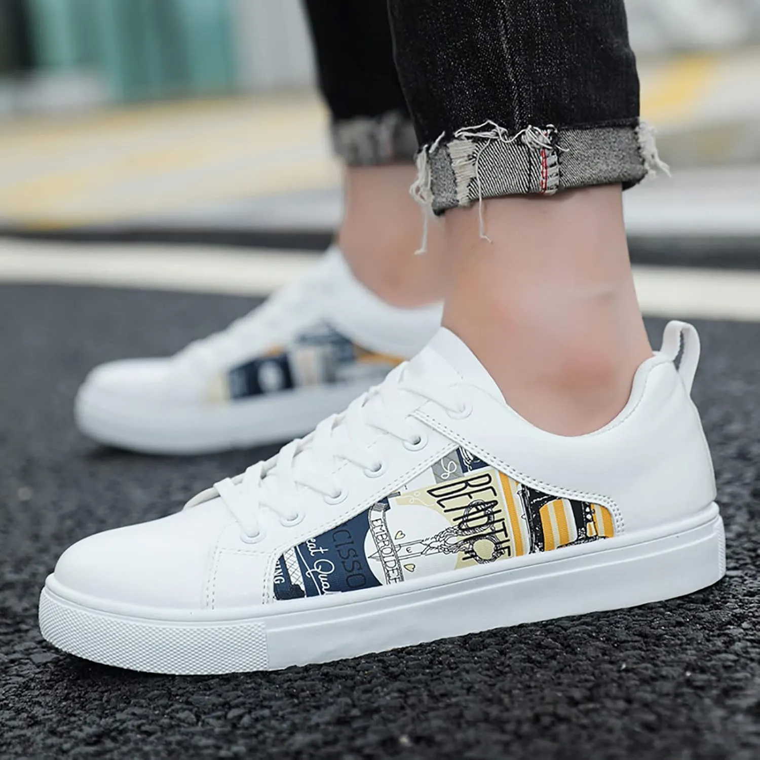 SBGMoSJ Womens High Top Wedge Sneakers All Womens Black Non Slip Size 9 Wide Work Shoes Slip On Tennis Shoes Women Wide Width High Top Sneakers for Women Zapatillas Blancas para Mujer Elegantes