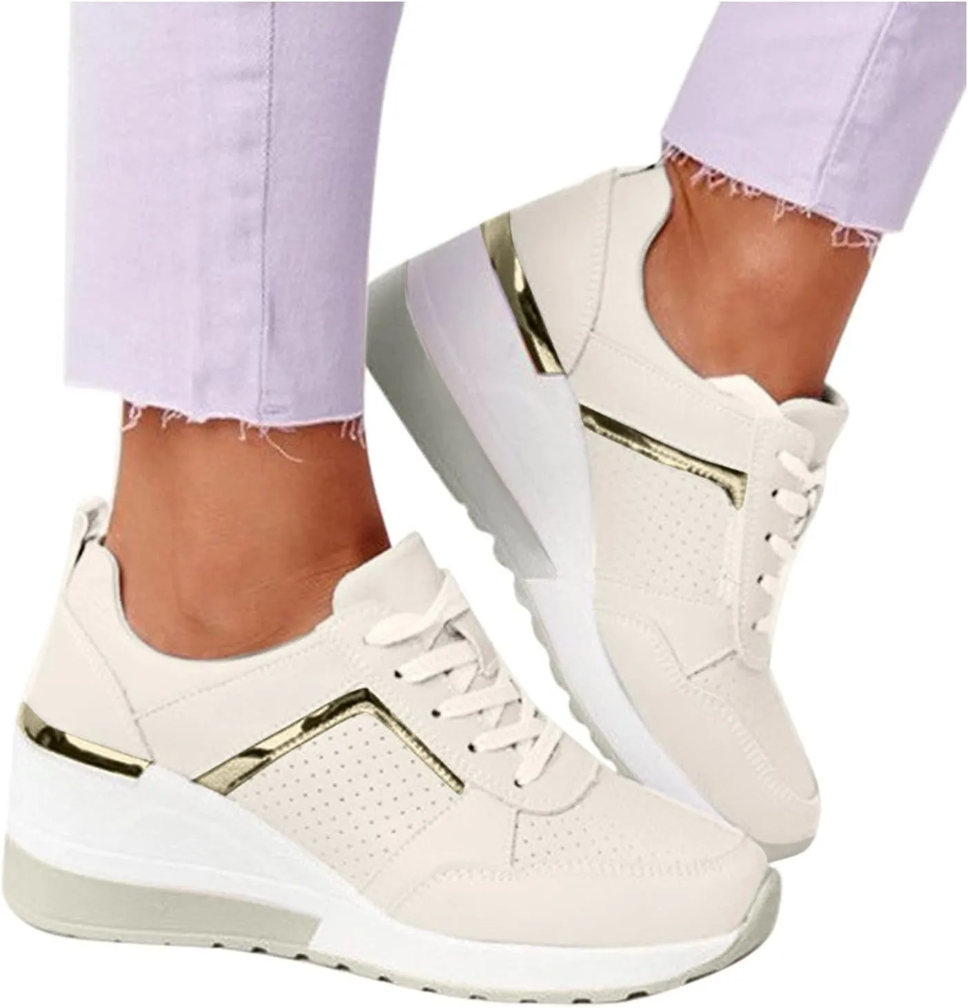 SBGMoSJ Womens Wide Casual Shoes Zapatos para Mujer CóModos Tenis Womens White Leather Slip On Sneakers Womens Shoes Sneakers Wide Toe Box Comfy Open Toe Flats Shoes Women Dressy Cute