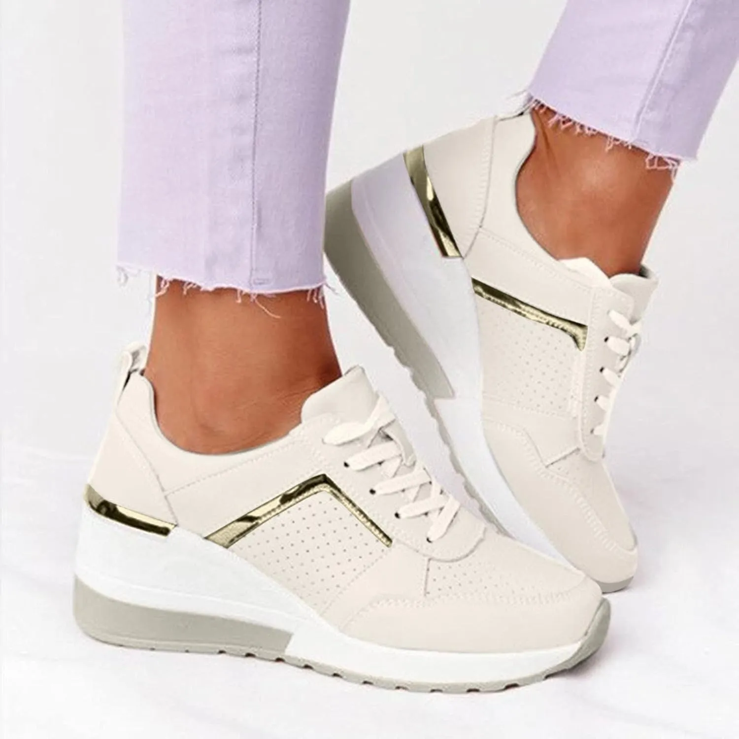 SBGMoSJ Womens Wide Casual Shoes Zapatos para Mujer CóModos Tenis Womens White Leather Slip On Sneakers Womens Shoes Sneakers Wide Toe Box Comfy Open Toe Flats Shoes Women Dressy Cute