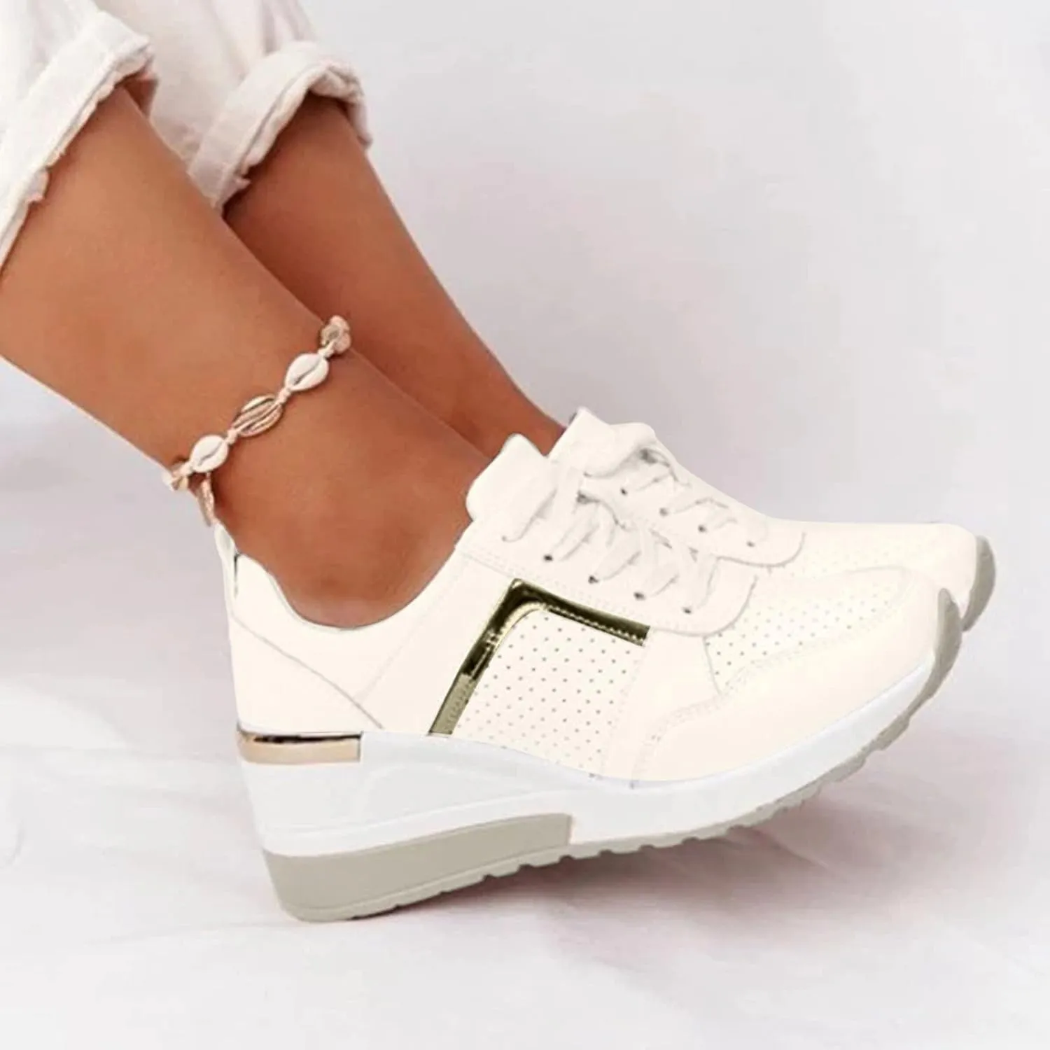 SBGMoSJ Womens Wide Casual Shoes Zapatos para Mujer CóModos Tenis Womens White Leather Slip On Sneakers Womens Shoes Sneakers Wide Toe Box Comfy Open Toe Flats Shoes Women Dressy Cute