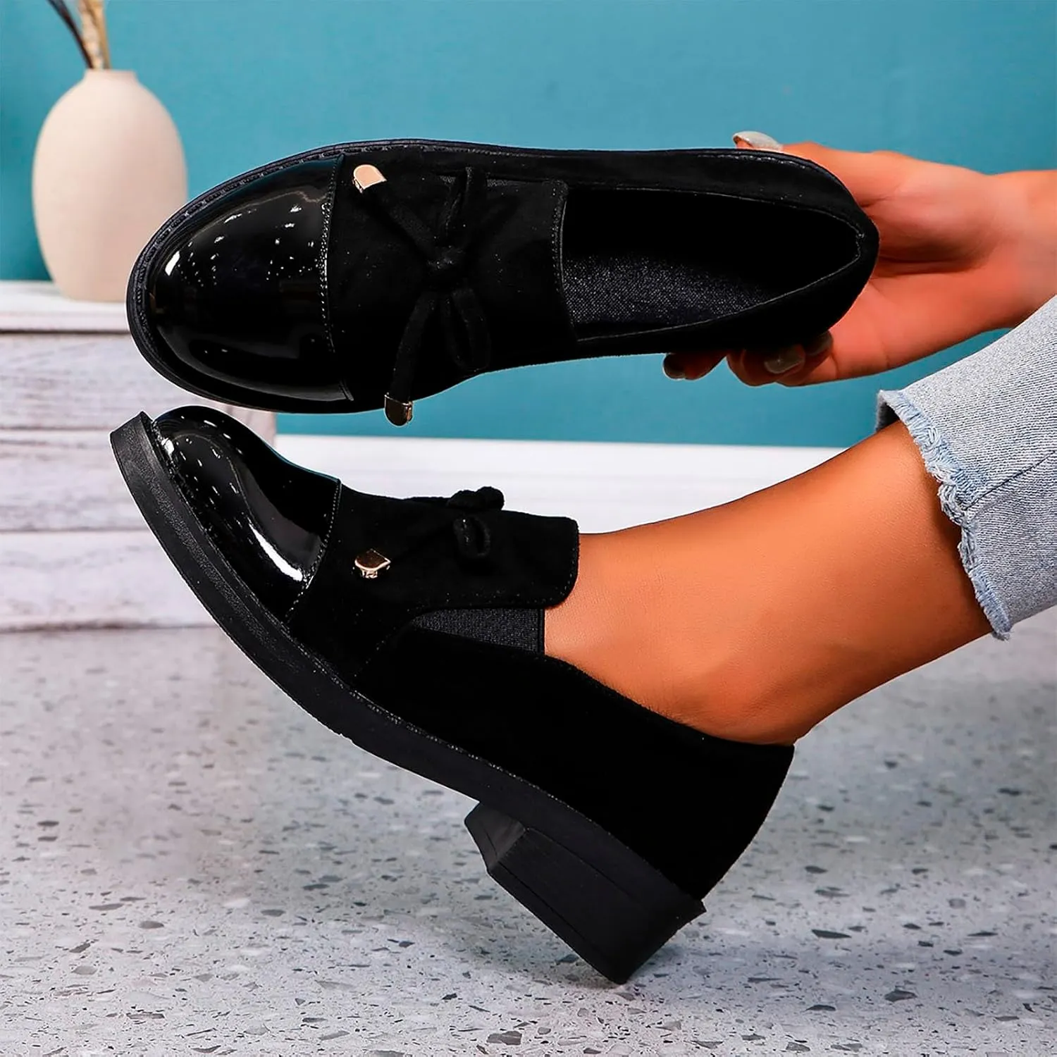 Slip On Loafers for Women Low Business Shoes Classic Penny Loafers Dressy Work Shoes Comfort Casual Office Shoes
