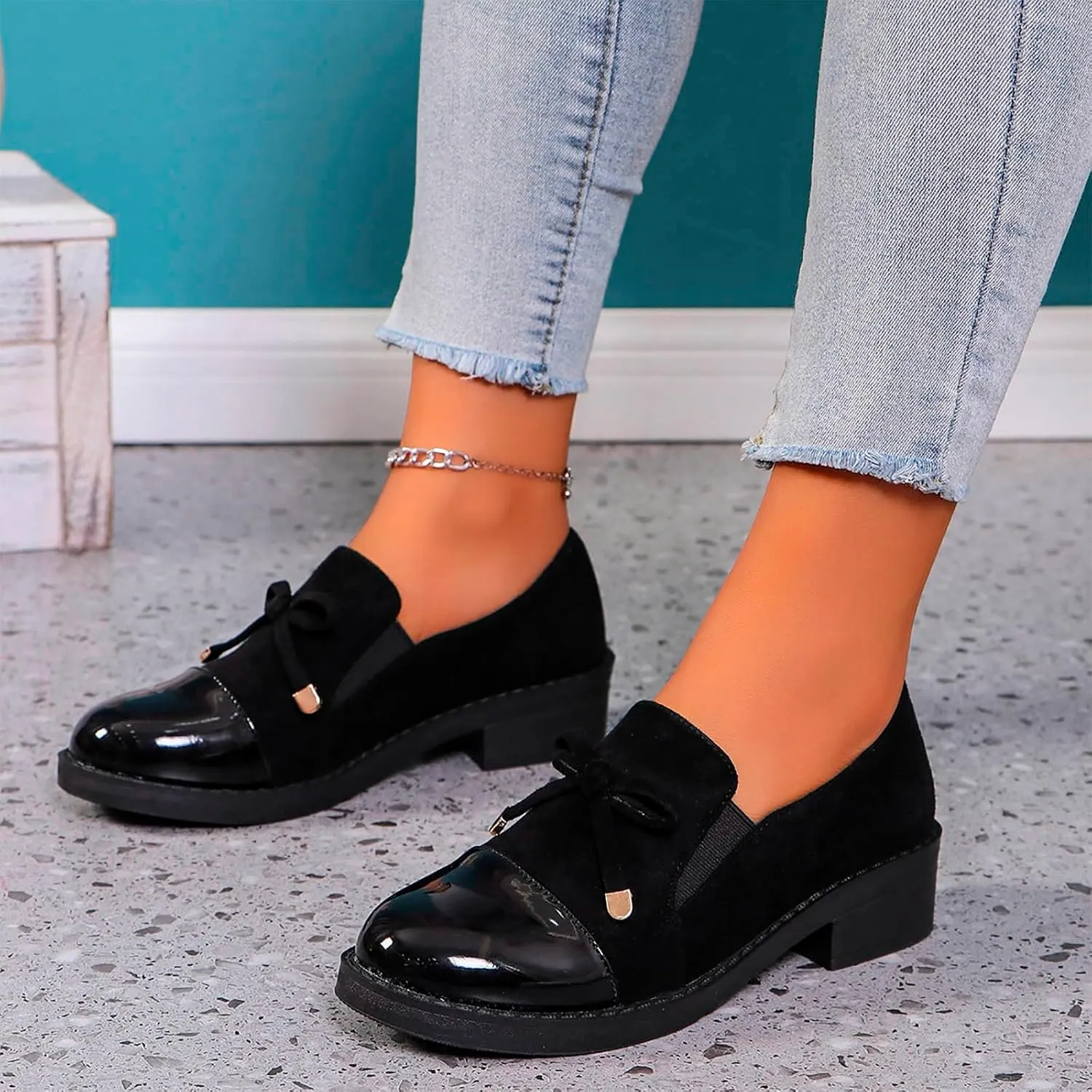 Slip On Loafers for Women Low Business Shoes Classic Penny Loafers Dressy Work Shoes Comfort Casual Office Shoes