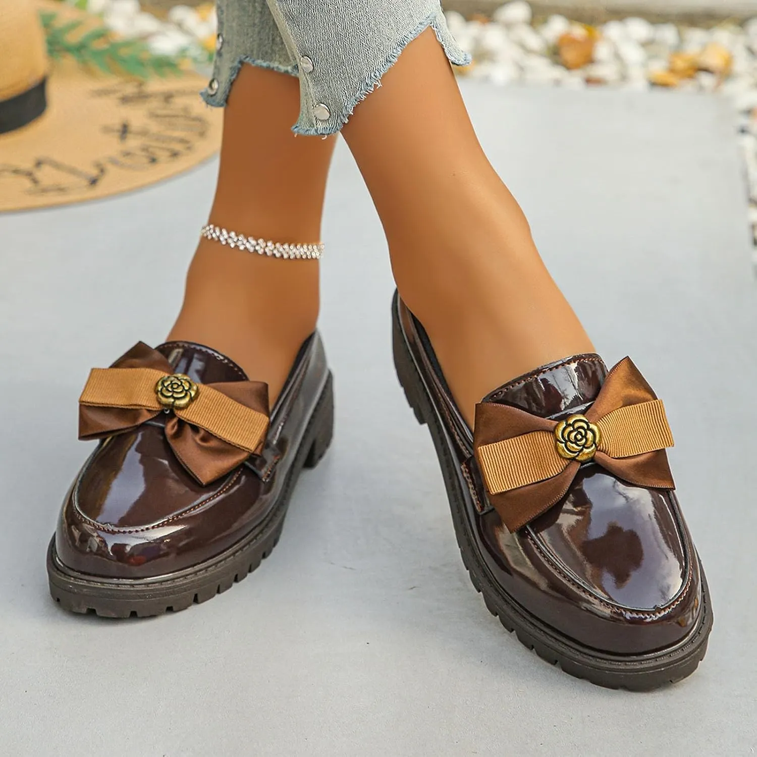 Slip On Loafers for Women Low Business Shoes Classic Penny Loafers Dressy Work Shoes Comfort Casual Office Shoes