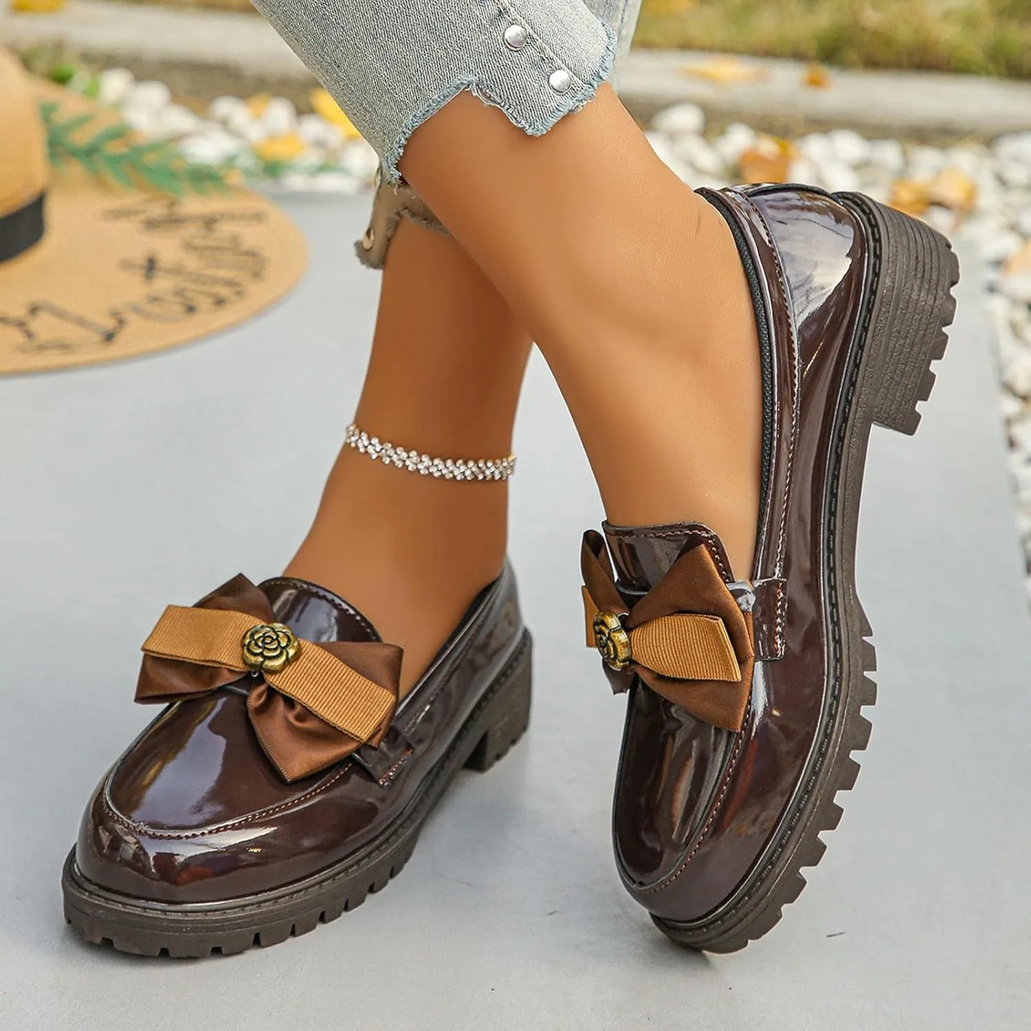 Slip On Loafers for Women Low Business Shoes Classic Penny Loafers Dressy Work Shoes Comfort Casual Office Shoes