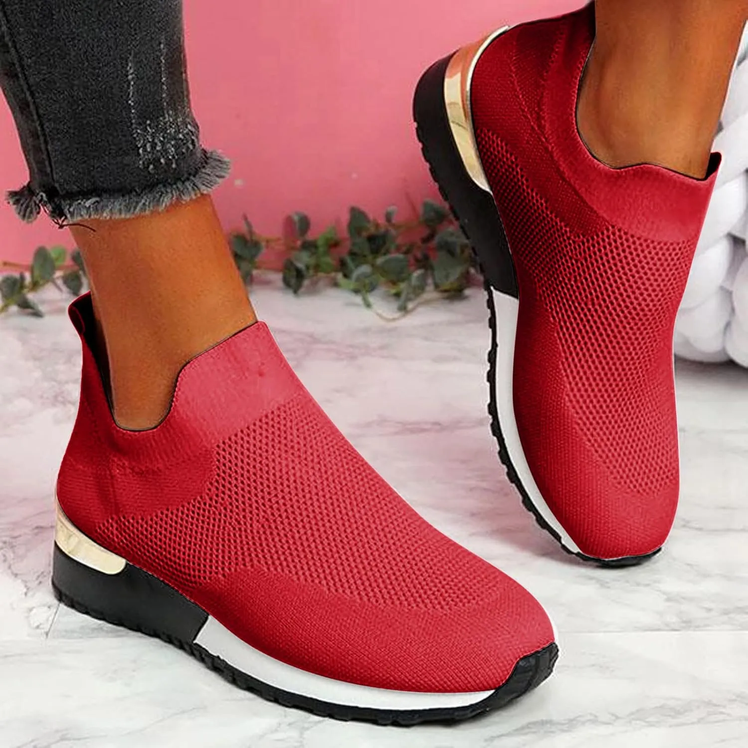 Sneakers for Women Walking Shoes Non Slip Lightweight Tennis Shoes Men Boots Casual Slip On Shoes White Sneakers Steel Toe Tennis Shoe White Loafers
