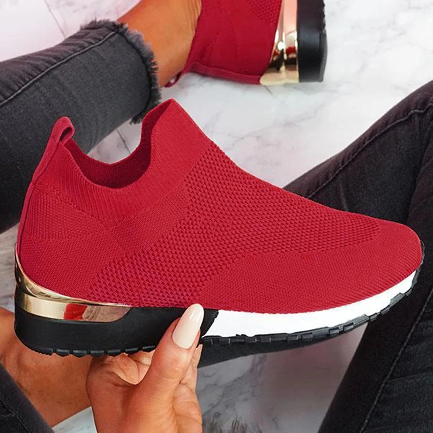 Sneakers for Women Walking Shoes Non Slip Lightweight Tennis Shoes Men Boots Casual Slip On Shoes White Sneakers Steel Toe Tennis Shoe White Loafers