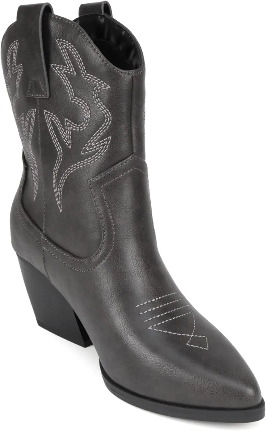 Soda “BLAZING” ~ Women Western Bootie Pointe Toe with Low Heel (Wide Fit Available)