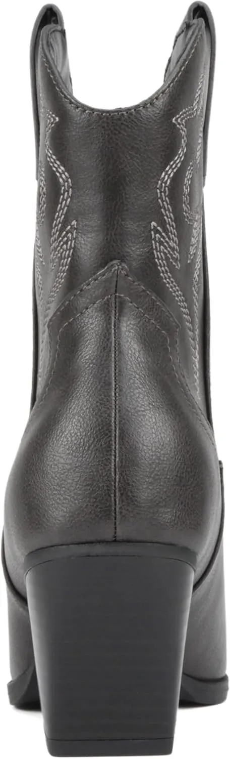 Soda “BLAZING” ~ Women Western Bootie Pointe Toe with Low Heel (Wide Fit Available)