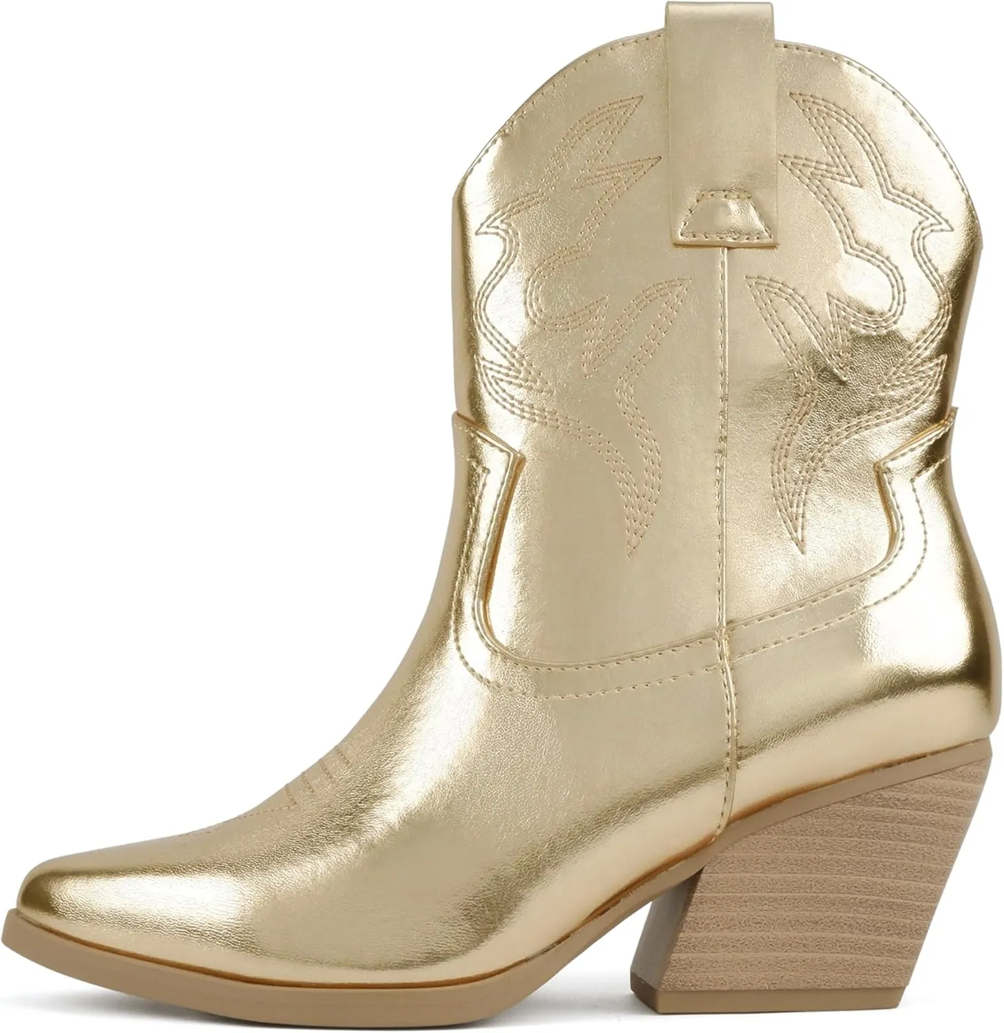 Soda “BLAZING” ~ Women Western Bootie Pointe Toe with Low Heel (Wide Fit Available)