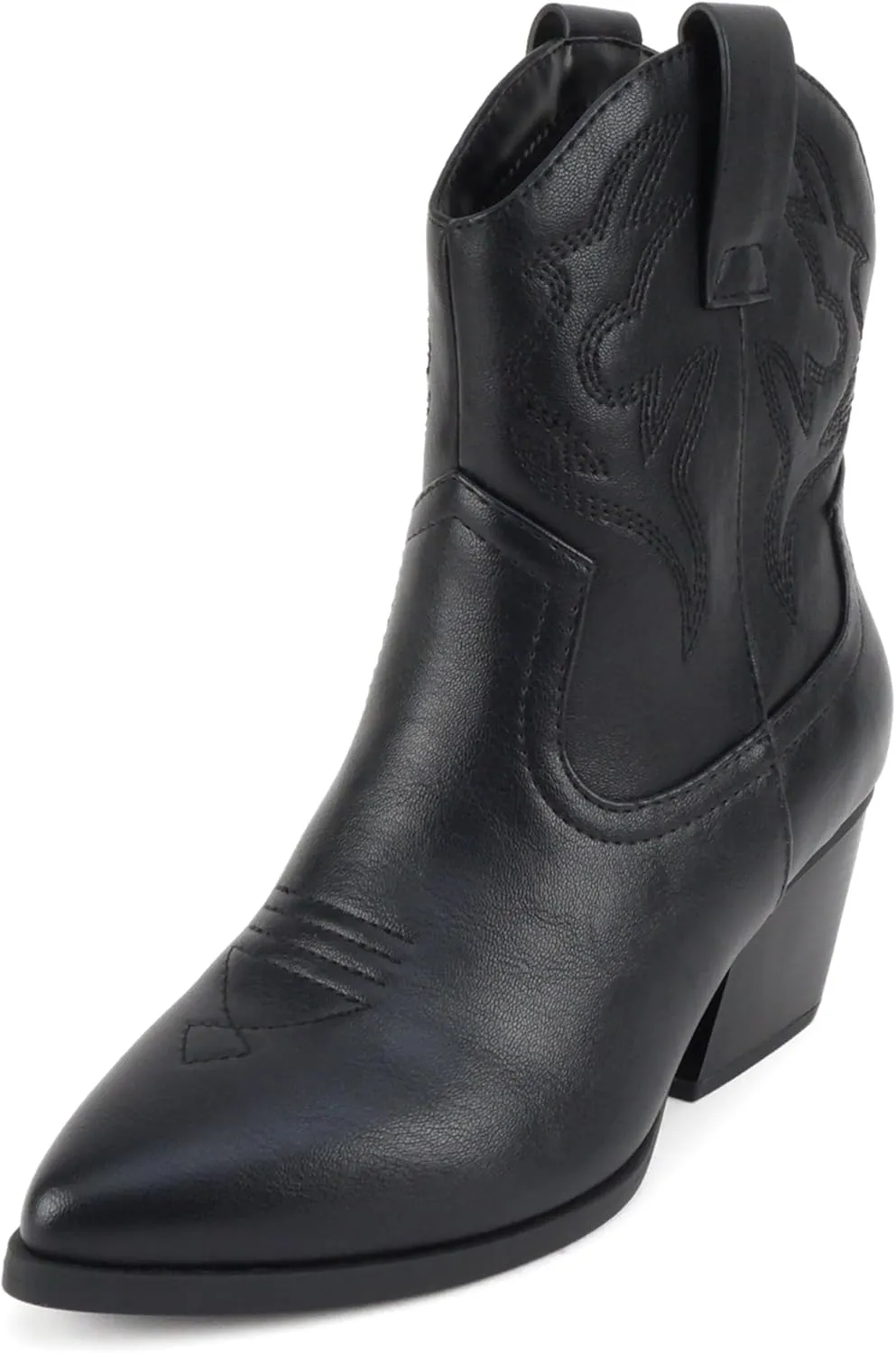 Soda “BLAZING” ~ Women Western Bootie Pointe Toe with Low Heel (Wide Fit Available)