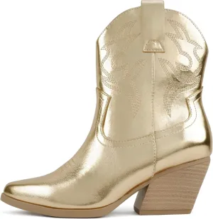 Soda “BLAZING” ~ Women Western Bootie Pointe Toe with Low Heel (Wide Fit Available)