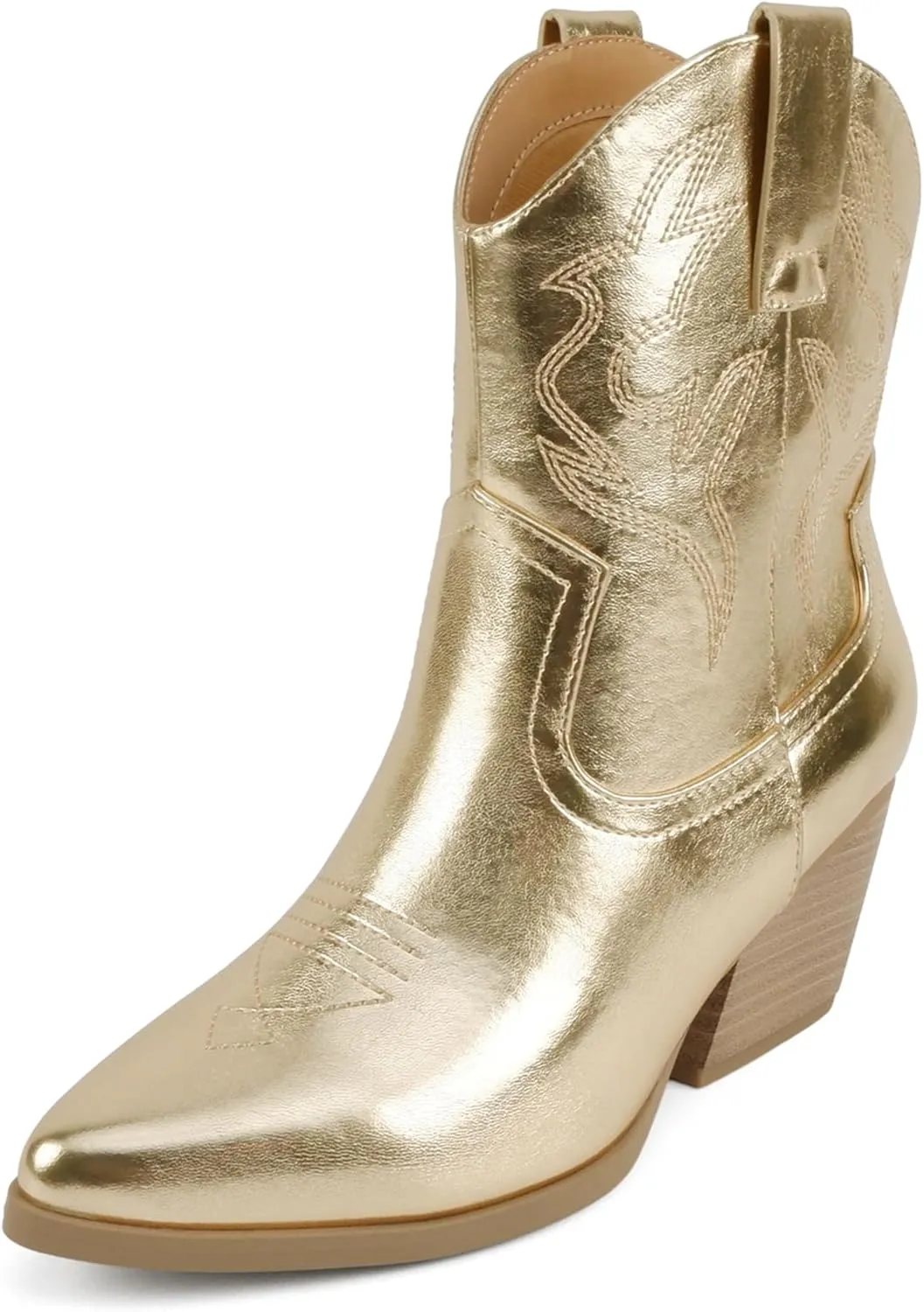 Soda “BLAZING” ~ Women Western Bootie Pointe Toe with Low Heel (Wide Fit Available)