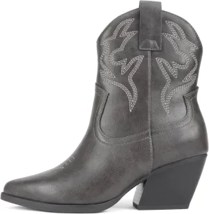 Soda “BLAZING” ~ Women Western Bootie Pointe Toe with Low Heel (Wide Fit Available)
