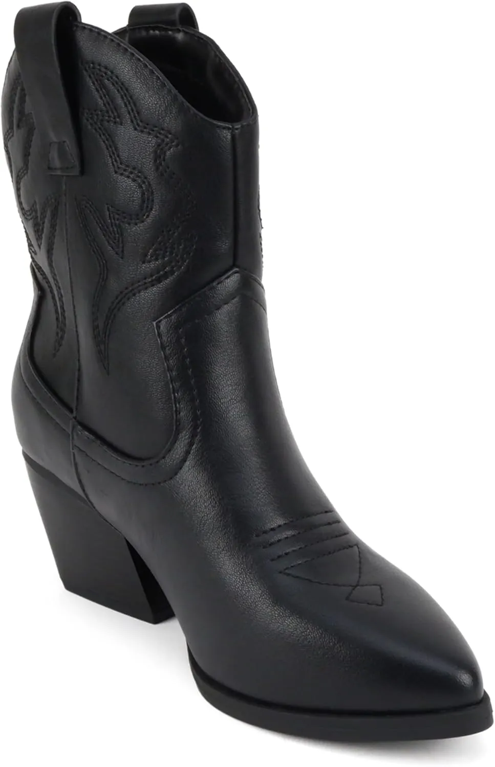 Soda “BLAZING” ~ Women Western Bootie Pointe Toe with Low Heel (Wide Fit Available)