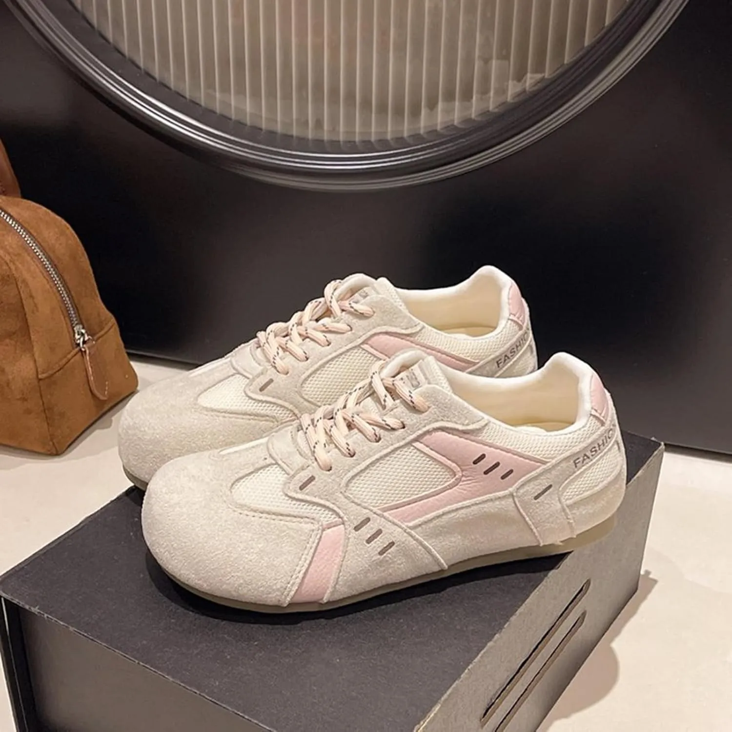 Stylish Breathable Leather Color Block Sneakers with Increased Height, Lightweight, Fashionable Design - Spring Collection Casual Trainers for Men