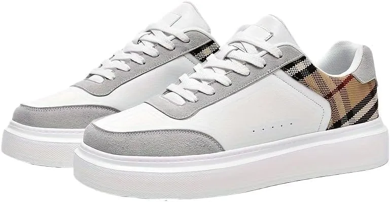 Stylish Men's Skate & Casual Sneakers - Lightweight Non-Slip Breathable Lace-Up Shoes for Outdoor Running, Skating & Daily Wear | Color Block & Solid Options