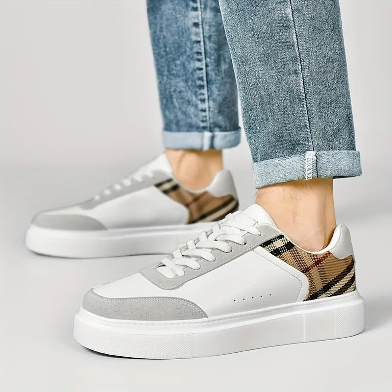 Stylish Men's Skate & Casual Sneakers - Lightweight Non-Slip Breathable Lace-Up Shoes for Outdoor Running, Skating & Daily Wear | Color Block & Solid Options