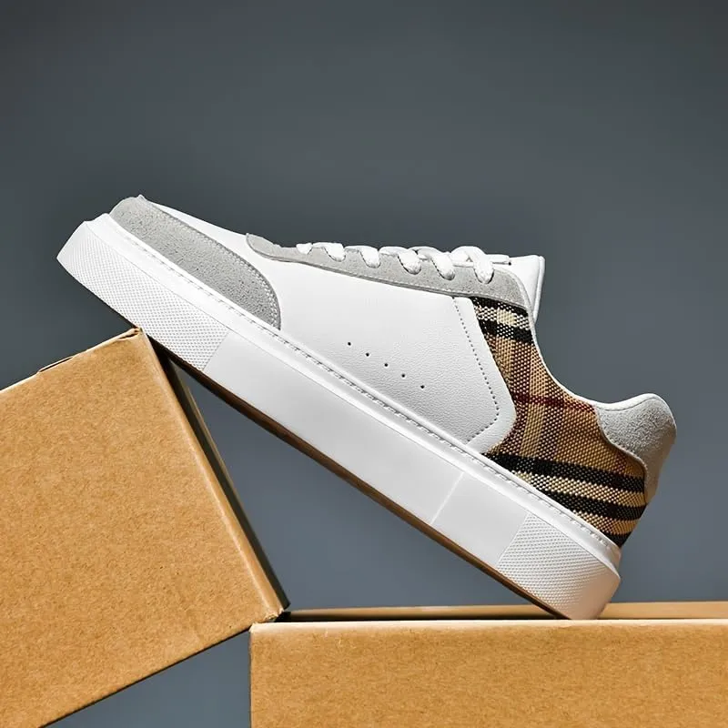 Stylish Men's Skate & Casual Sneakers - Lightweight Non-Slip Breathable Lace-Up Shoes for Outdoor Running, Skating & Daily Wear | Color Block & Solid Options