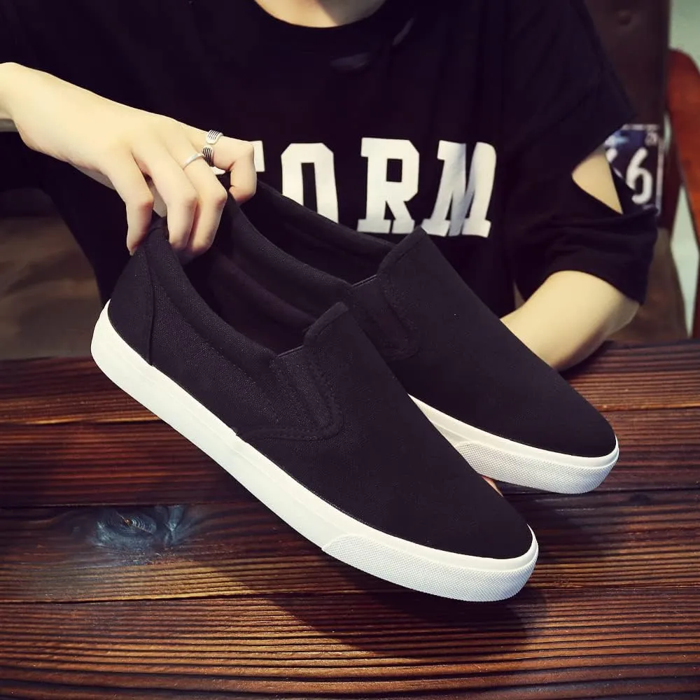 SUKKCCNO Comfortable and Breathable Canvas Shoes Flat Bottom Fashionable Street Style Men's and Women's Standard Size Shoes Spring and Autumn Versatile Cloth Shoes