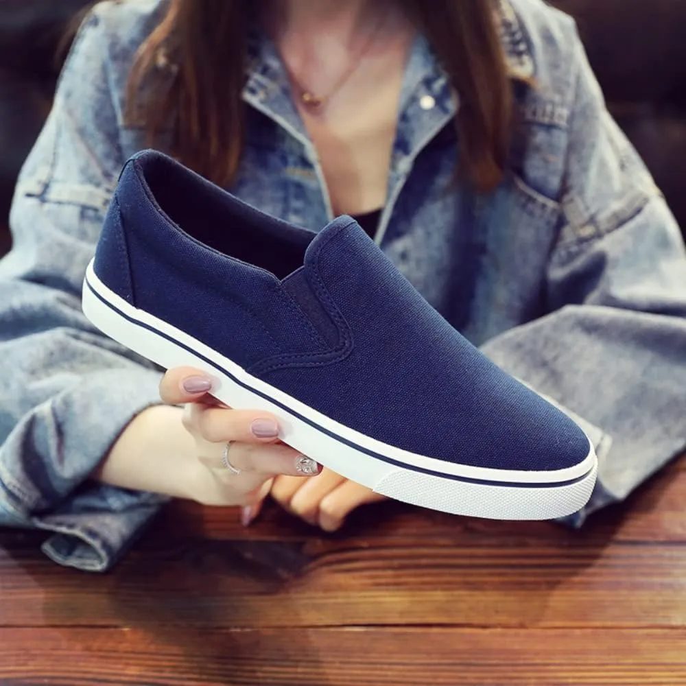 SUKKCCNO Comfortable and Breathable Canvas Shoes Flat Bottom Fashionable Street Style Men's and Women's Standard Size Shoes Spring and Autumn Versatile Cloth Shoes