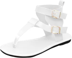Summer New Low Heel Toes Women's Shoes Fashion Comfortable Belt Buckle Flat High Top Light Wedges Sandals for Women