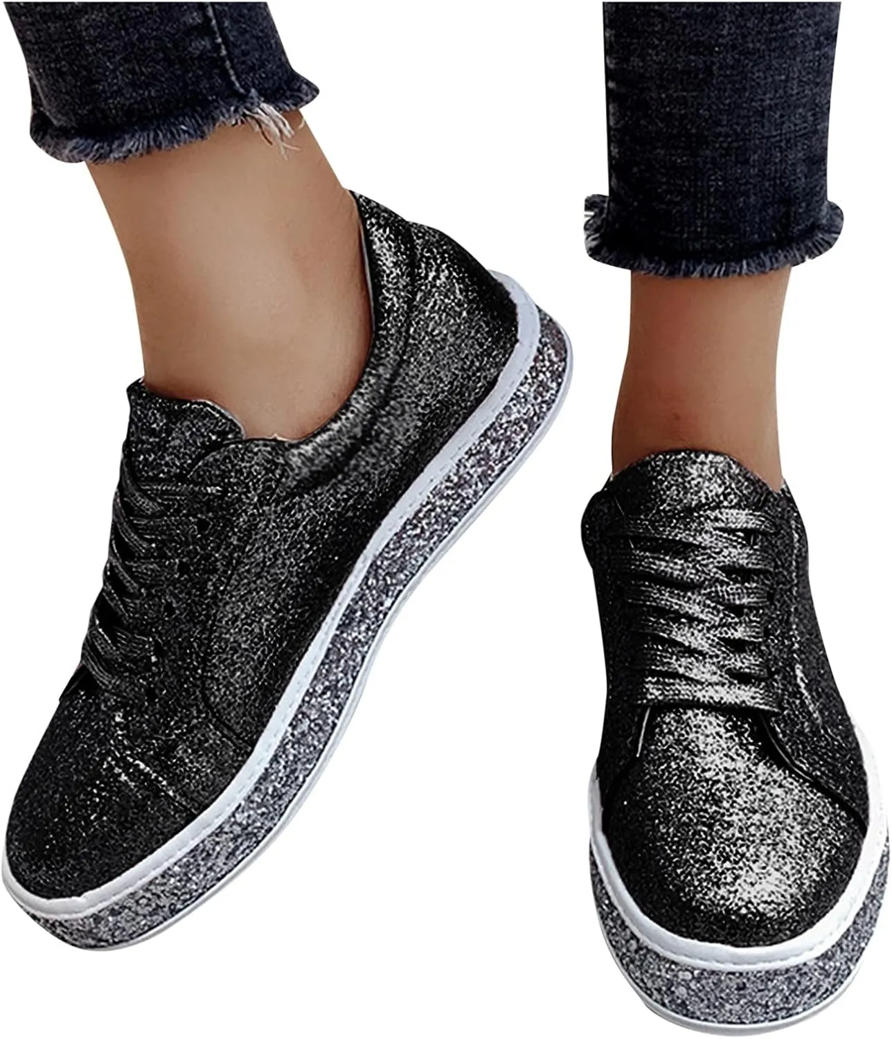 Trendy Wedge Sneakers for Women 2023 Zapatos Comodos De Mujer Suaves para Fiesta Workout Shoes for Women Wide Fit Plantar Fasciitis Sneakers Women Arch Support White Slip On Sneakers Women Black