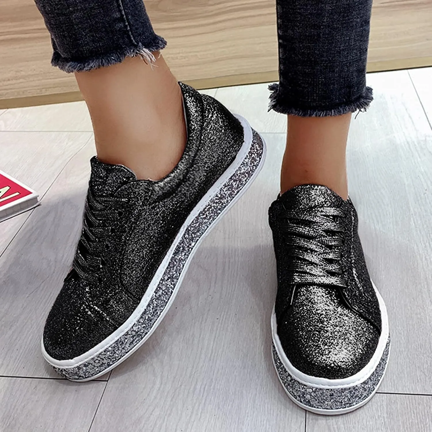 Trendy Wedge Sneakers for Women 2023 Zapatos Comodos De Mujer Suaves para Fiesta Workout Shoes for Women Wide Fit Plantar Fasciitis Sneakers Women Arch Support White Slip On Sneakers Women Black
