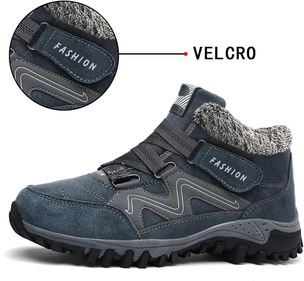VARSKARC Women's Winter Thermal Villi Leather Platform Fashion high top Boots Non-Slip Hiking Boots