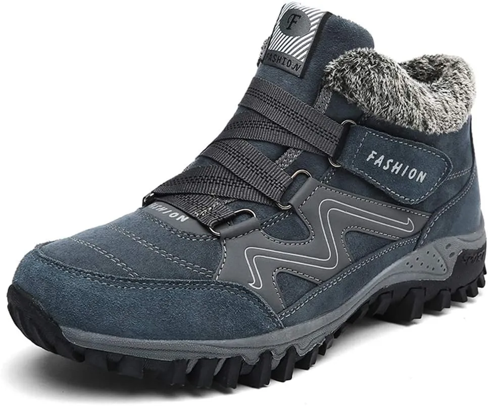 VARSKARC Women's Winter Thermal Villi Leather Platform Fashion high top Boots Non-Slip Hiking Boots