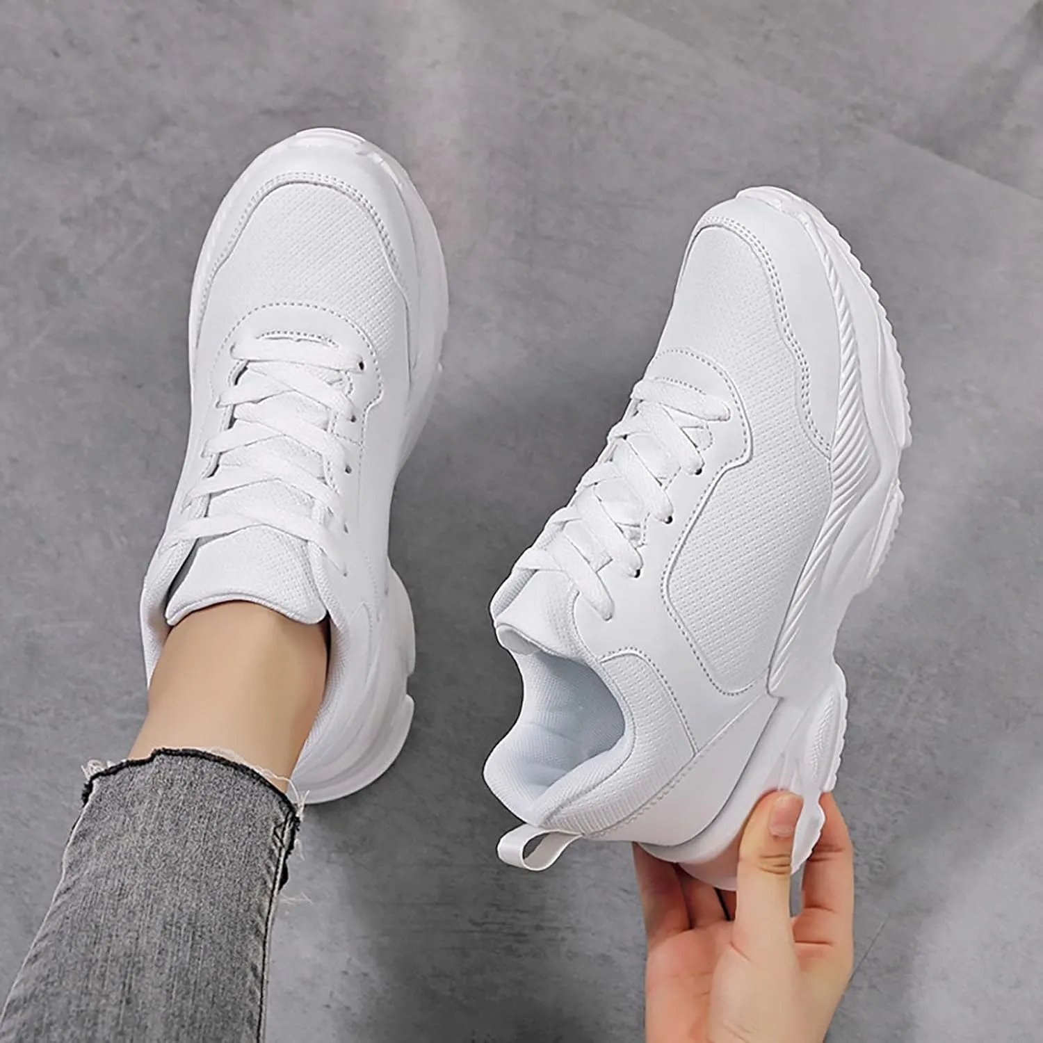 Walking Sneakers for Women Arch Suport Basketball Shoes Running Shoes Womens Lightweight Round Toe Slip On Casual Women Loafers Shoes for Work Womens Shoes Sneakers Slip On