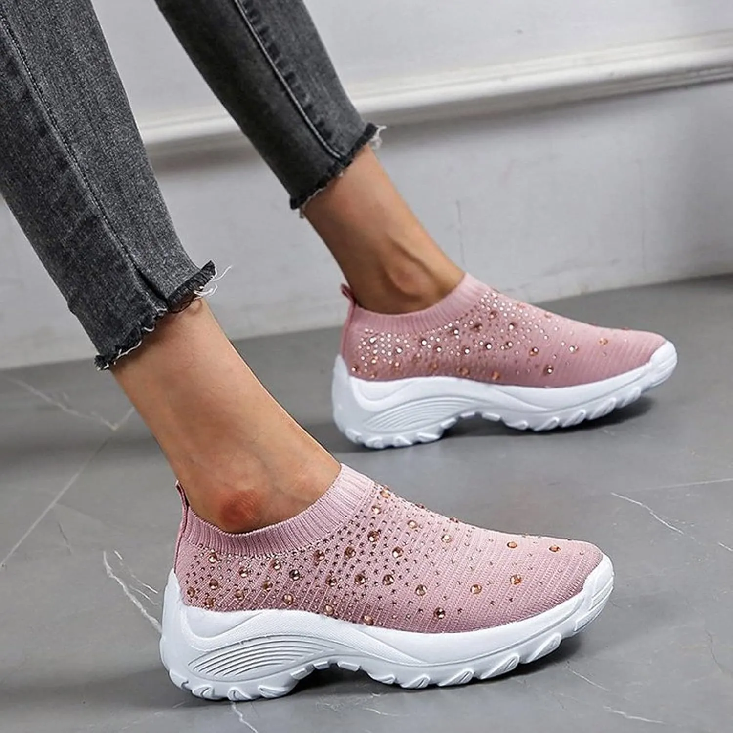 Wedge Sneakers for Women Size 11 Wide Size 11 Non Slip Shoes Women Womens Athletic Shoes Size 9 Narrow Wedge Sneakers for Women Comfortable Dressy Zapatos Antiderrapantes Para Mujer