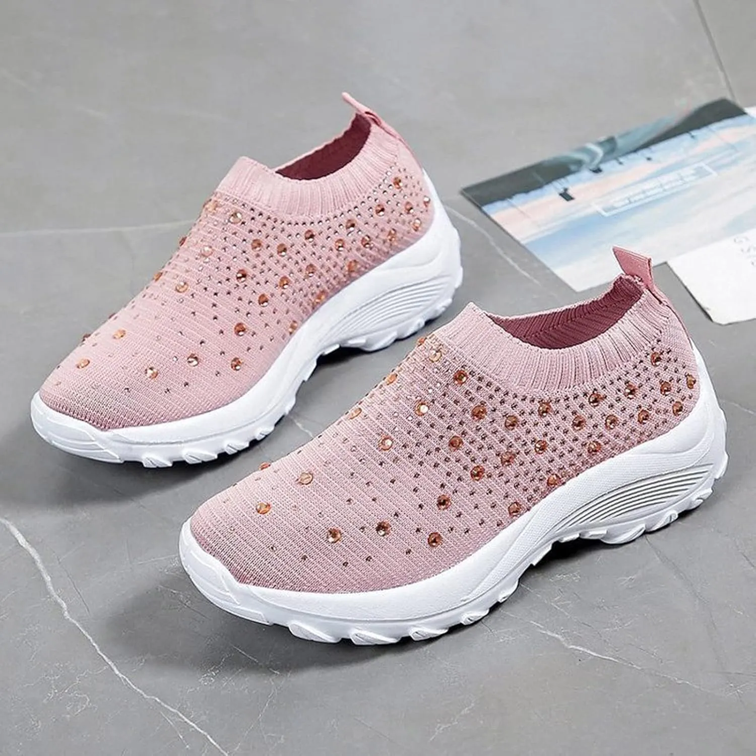 Wedge Sneakers for Women Size 11 Wide Size 11 Non Slip Shoes Women Womens Athletic Shoes Size 9 Narrow Wedge Sneakers for Women Comfortable Dressy Zapatos Antiderrapantes Para Mujer