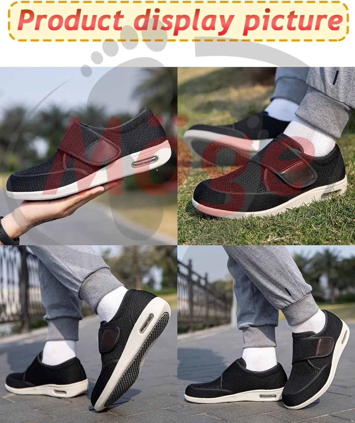 Wide Fit Trainers for Men - Comfortable Medical Shoes for Swollen Feet and Edema Relief