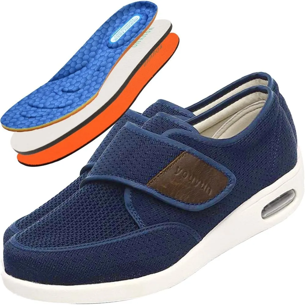 Wide Fit Trainers for Men - Comfortable Medical Shoes for Swollen Feet and Edema Relief