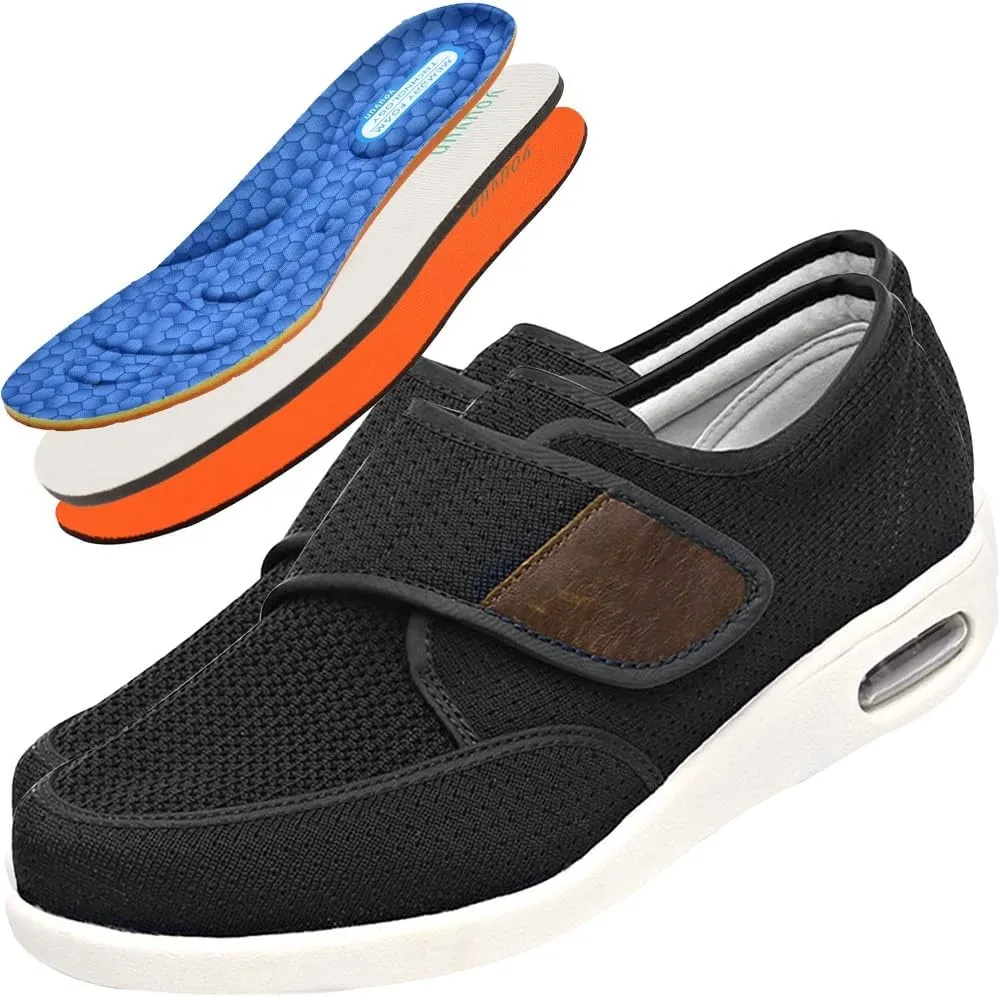 Wide Fit Trainers for Men - Comfortable Medical Shoes for Swollen Feet and Edema Relief