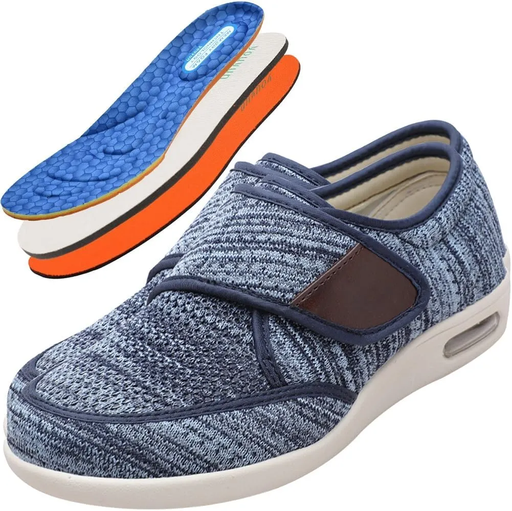 Wide Fit Trainers for Men - Comfortable Medical Shoes for Swollen Feet and Edema Relief